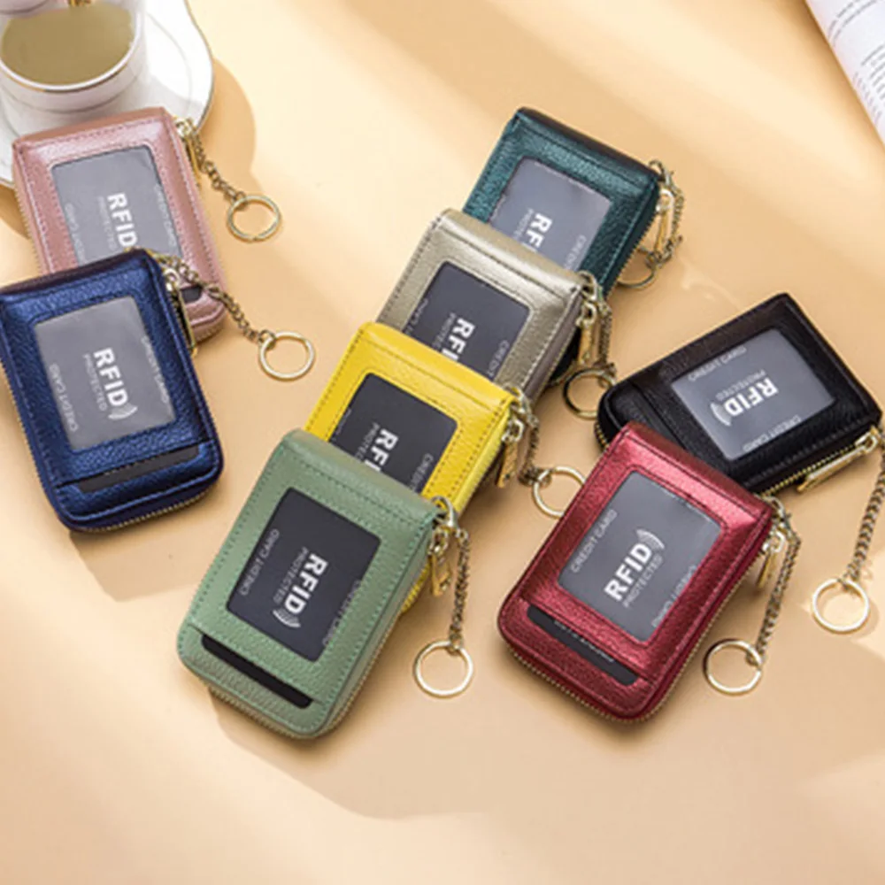 Leather Men Women Card Holder Small Zipper Wallet Solid Coin Purse Key Ring Design Rfid Id Business Credit Card Bags 
Leather Men Women Card Holder Small Zipper Wallet Solid Coin Purse Key Ring Design Rfid Id Business Credit Card Bags