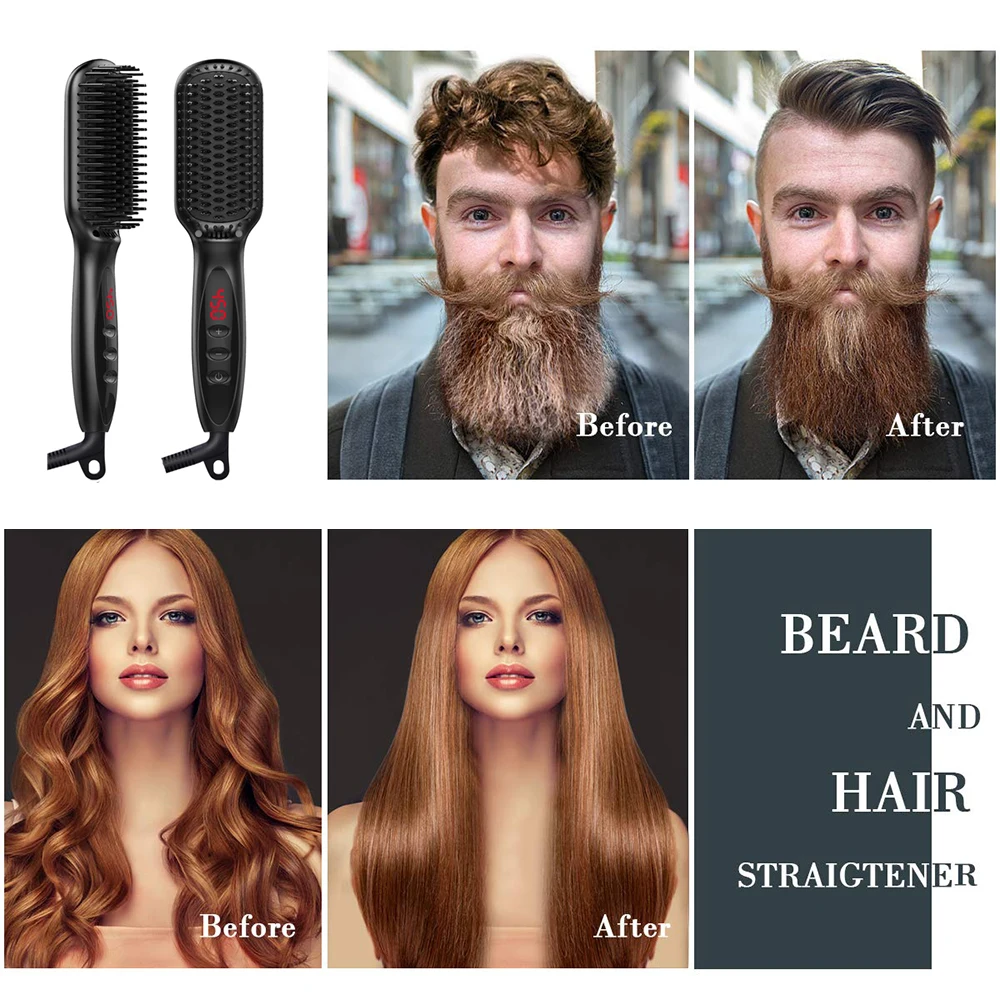 Выпрямитель для волос Hot Comb Pro Электрический ионный с ЖК-дисплеем антистатический
