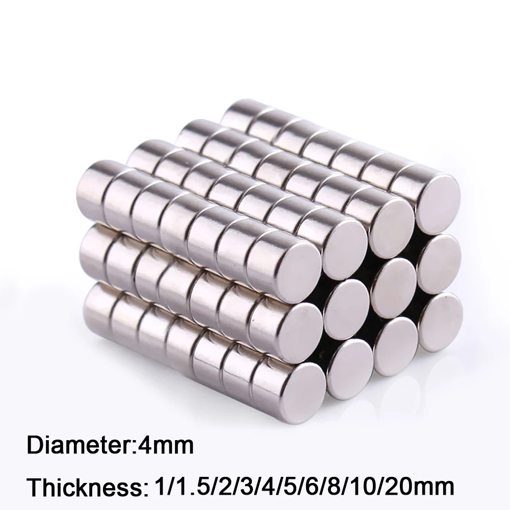 10pcs 4mm Diameter Round Neodymium Magnets 1/1.5/2/3/4/5/6/8/10/20mm Thick Rare Earth Strong Crafts Permanent Magnet N35
10pcs 4mm Diameter Round Neodymium Magnets 1/1.5/2/3/4/5/6/8/10/20mm Thick Rare Earth Strong Crafts Permanent Magnet N35
