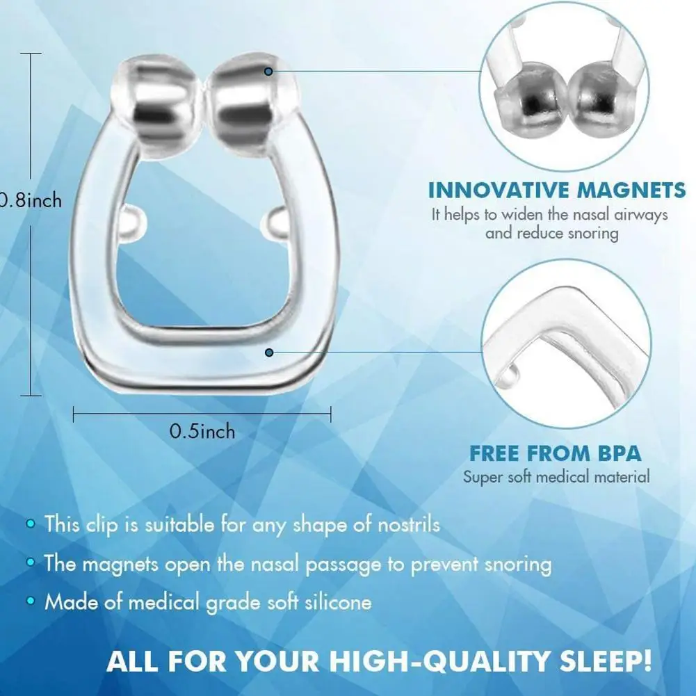 4pcs/set Silicone Magnetic Anti Snore Stop Snoring Nose Clip Sleep Tray Sleeping Aid Apnea Guard Night Device Case Heathy Care
4pcs/set Silicone Magnetic Anti Snore Stop Snoring Nose Clip Sleep Tray Sleeping Aid Apnea Guard Night Device Case Heathy Care