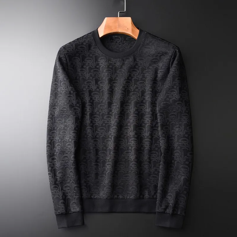 

Minglu Yarn Dyed Jacquard Sweatshirt Male High Quality Round Collar Geometry Casual Mens Hoodies Plus Size 4xl Hoodies Men
