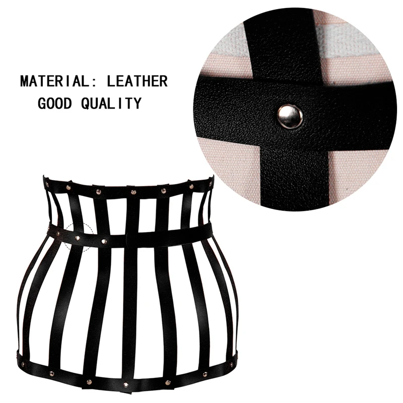 Fashion Leather Harness Cage Skirt Waist Belt Punk Goth Sexy Lingerie Dress Hollow Out Suspender Body Bondage Dance Rave Fetish
Fashion Leather Harness Cage Skirt Waist Belt Punk Goth Sexy Lingerie Dress Hollow Out Suspender Body Bondage Dance Rave Fetish