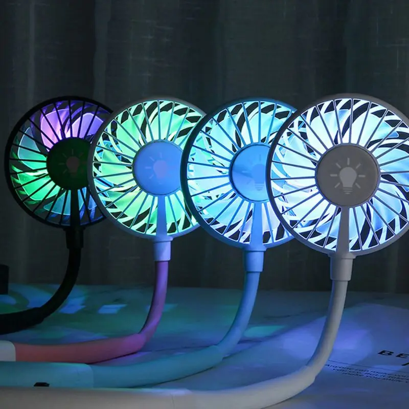 3 Speeds Hands Free Neck Fan Personal Fans 2000mah Rechargeable USB Fan with Touch Switch Colorful LED Light Wearable Fan
3 Speeds Hands Free Neck Fan Personal Fans 2000mah Rechargeable USB Fan with Touch Switch Colorful LED Light Wearable Fan
