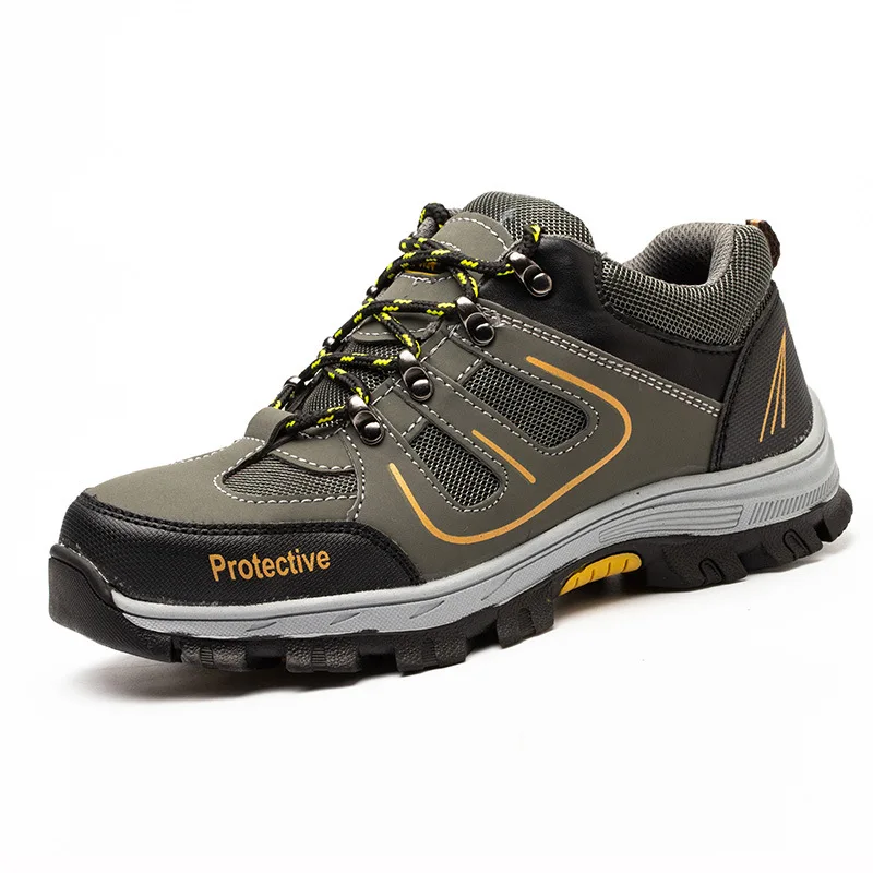 Men's steel toe cap anti-smashing and anti-stab safety shoes space leather two-color rubber-soled hiking protective shoes
Men's steel toe cap anti-smashing and anti-stab safety shoes space leather two-color rubber-soled hiking protective shoes