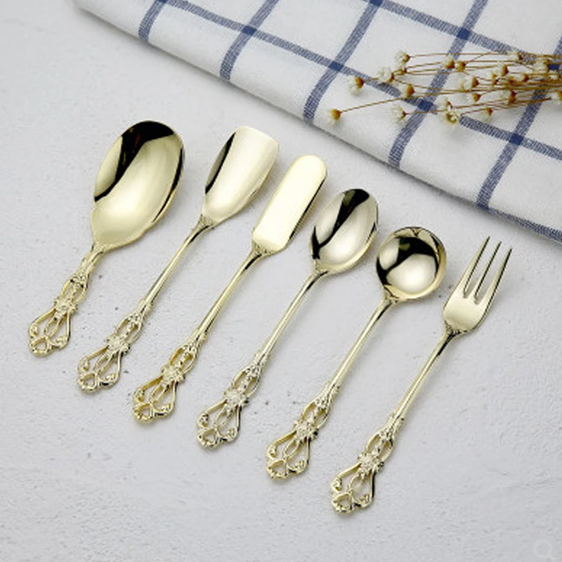 304 Stainless Steel Spoon Net Red Korean Cutlery Cutlery Palace Hollow Coffee Spoon Dessert Fork Moon Cake Knife And Fork
304 Stainless Steel Spoon Net Red Korean Cutlery Cutlery Palace Hollow Coffee Spoon Dessert Fork Moon Cake Knife And Fork