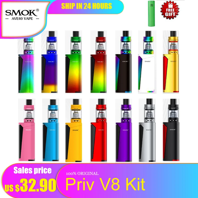 SMOK Priv V8 набор электронных сигарет с 3 мл TFV8 детский бак Vape атомайзер Smok коробка мод