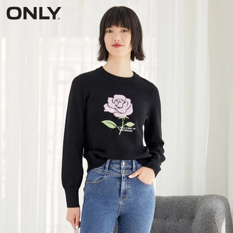 ONLY winter new round neck French flower jacquard design wool sweater women | 121424021
ONLY winter new round neck French flower jacquard design wool sweater women | 121424021