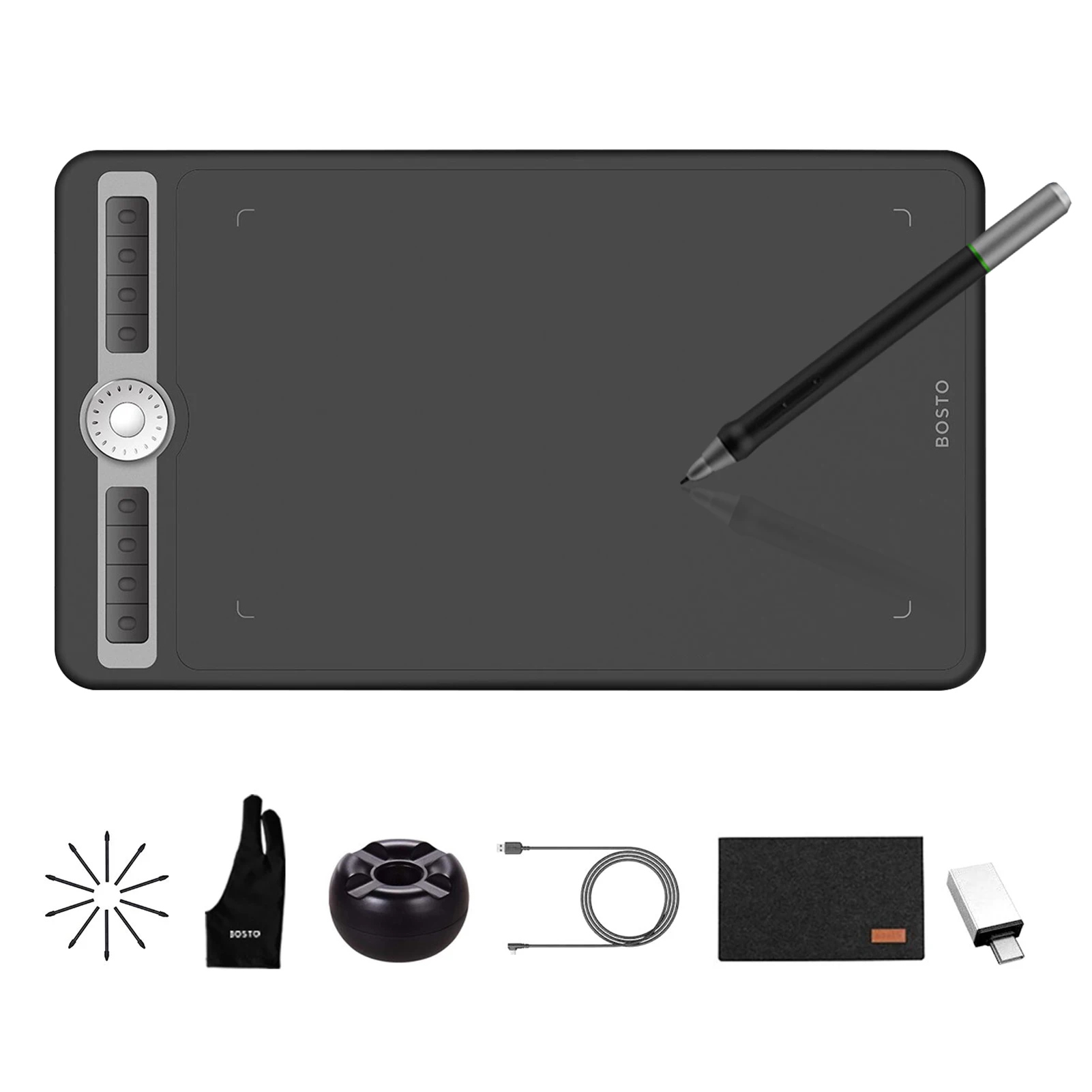 T1060 10 x 6 Inch Digital Art Graphic Drawing Tablet with Battery-free Stylus 10 Pen Nibs 8192 Levels Pressure 8 Express Keys
T1060 10 x 6 Inch Digital Art Graphic Drawing Tablet with Battery-free Stylus 10 Pen Nibs 8192 Levels Pressure 8 Express Keys