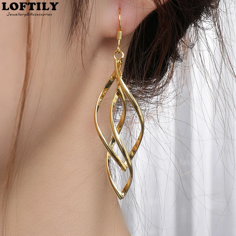 Fashion Spiral Curved Long Drop Earrings for Women Wave Design Fashion Female Jewelry Party Wedding Earring Gift
Fashion Spiral Curved Long Drop Earrings for Women Wave Design Fashion Female Jewelry Party Wedding Earring Gift