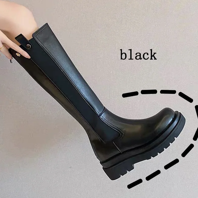 Women Motorcycle Boots Genuine Leather Thick Sole Long Boots Woman Casual Flats Boots Women Platform Knee High Boots Women
Women Motorcycle Boots Genuine Leather Thick Sole Long Boots Woman Casual Flats Boots Women Platform Knee High Boots Women