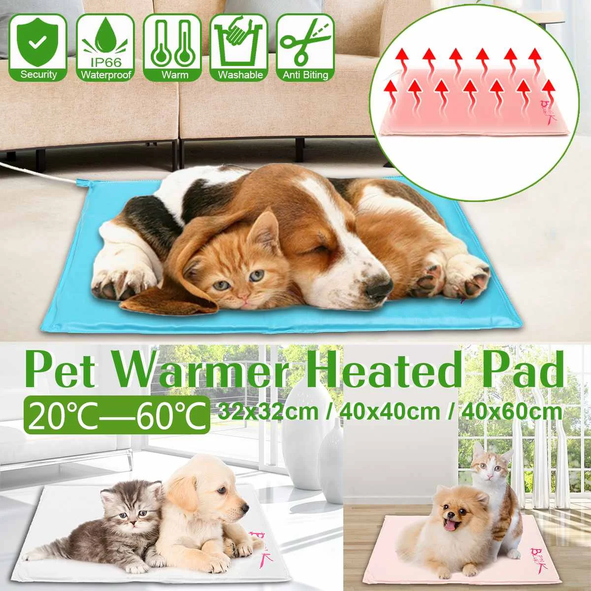S/M/L 20W Dog Cat Electric Heat Pad Temperature Adjustable Pet Bed Blanket Puppy Bunny Heater Mat Autumn Winter Cushion
S/M/L 20W Dog Cat Electric Heat Pad Temperature Adjustable Pet Bed Blanket Puppy Bunny Heater Mat Autumn Winter Cushion