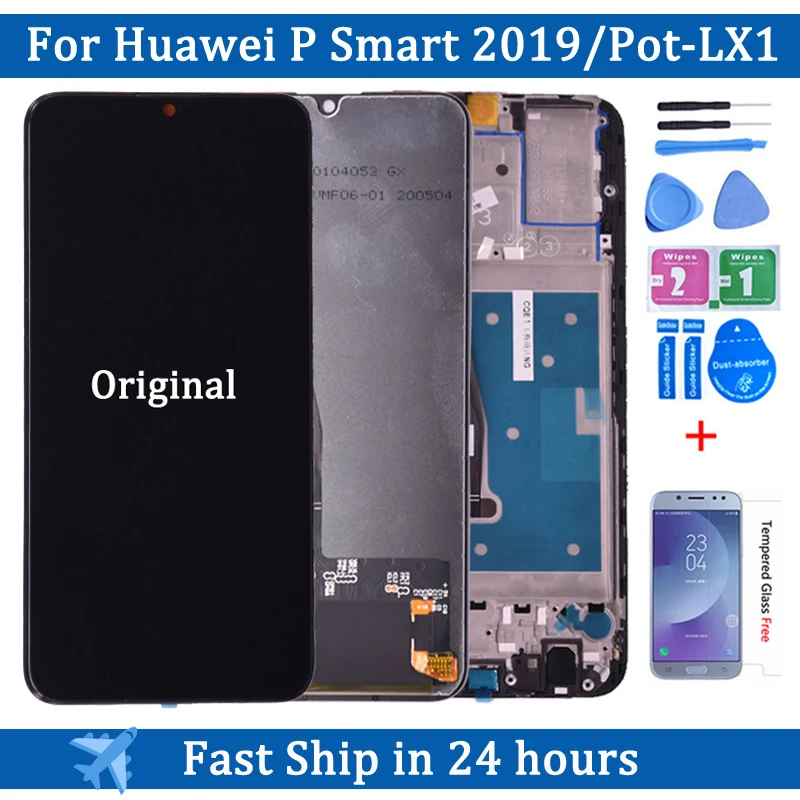 Для Huawei P Smart 2019 ЖК дисплей с сенсорным экраном дигитайзер в сборе рамкой для smart