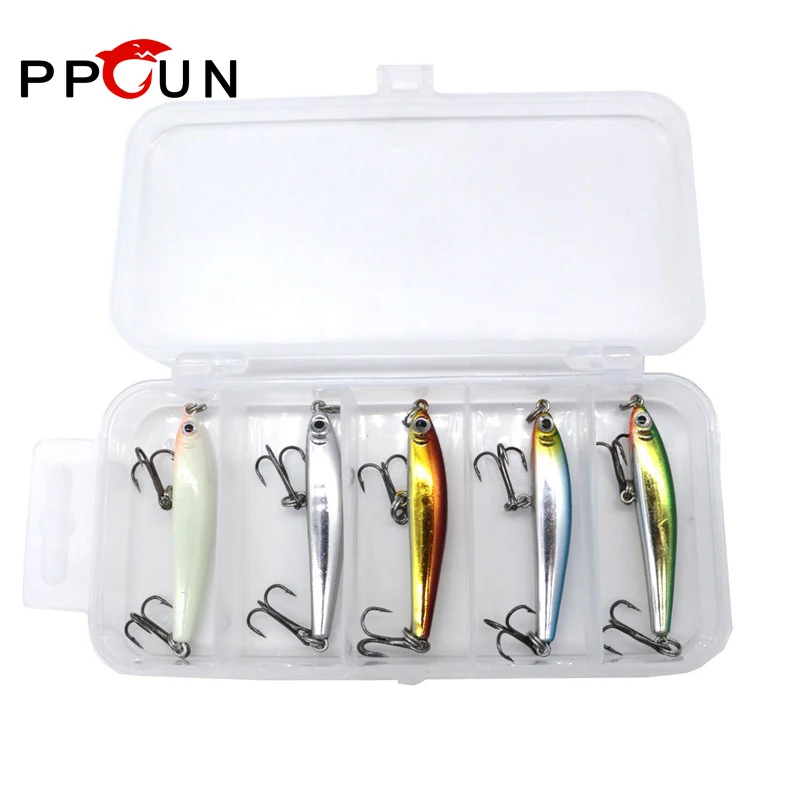 PPGUN 5Pcs/lot Fly Fishing Baits Vib Fishing Lures Wobbler Spinners Jigging Peche Leurre Minnow Hard Lure with Box 3.5G/5Cm
PPGUN 5Pcs/lot Fly Fishing Baits Vib Fishing Lures Wobbler Spinners Jigging Peche Leurre Minnow Hard Lure with Box 3.5G/5Cm