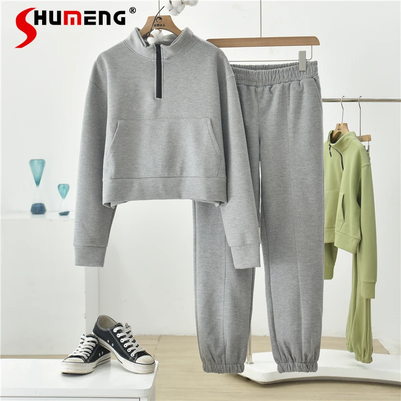 Новинка 2021 осенний свободный тонкий короткий полумолния воротник-стойка Модный повседневный женский спортивный комплект из двух предмето...
Новинка 2021 осенний свободный тонкий короткий полумолния воротник-стойка Модный повседневный женский спортивный комплект из двух предмето...