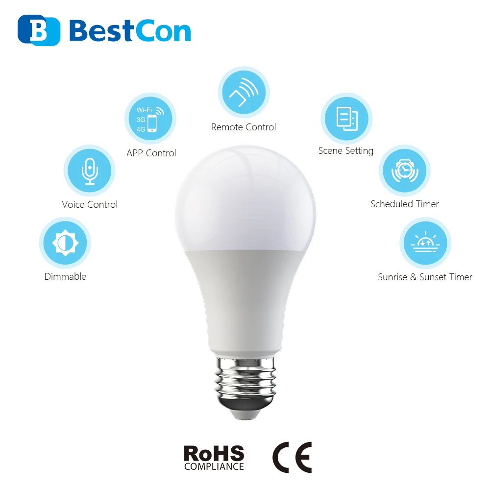 4 шт. умная светодиодная лампочка BroadLink BestCon LB1 Wi-Fi с регулированием яркости
