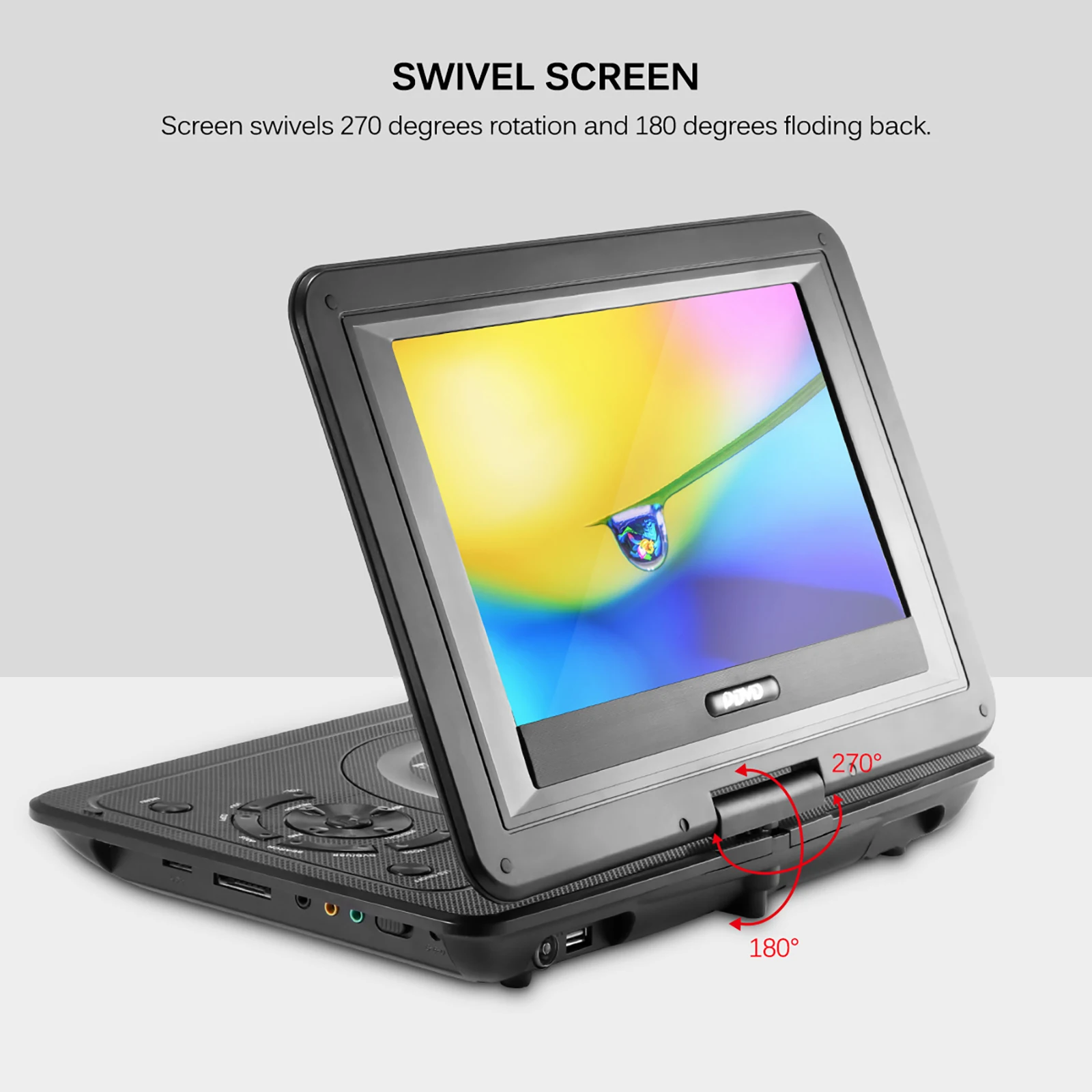10.1 Inch TV Home Car DVD Player Portable HD VCD CD MP3 HD USB SD Cards RCA Portable Cable Game 16:9 Rotate Video Player
10.1 Inch TV Home Car DVD Player Portable HD VCD CD MP3 HD USB SD Cards RCA Portable Cable Game 16:9 Rotate Video Player