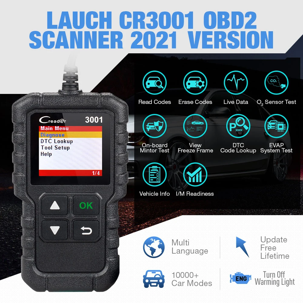 Сканер LAUNCH OBD2 X431 CR3001, диагностический прибор для диагностики двигателя с полными функциями OBDII, для отключения сигнальных светильник ней, бе...
Сканер LAUNCH OBD2 X431 CR3001, диагностический прибор для диагностики двигателя с полными функциями OBDII, для отключения сигнальных светильник ней, бе...