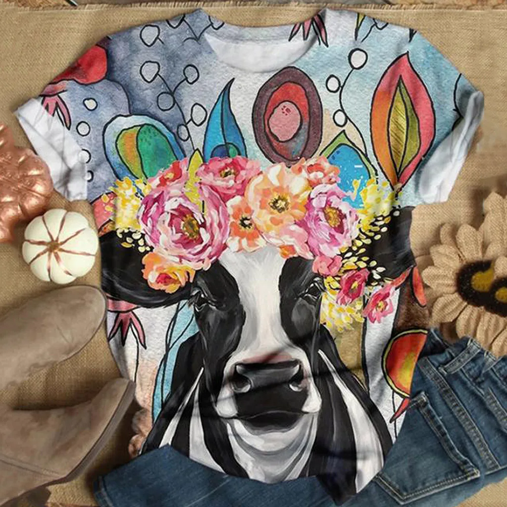 T-shirts Ladies Casual Short Sleeve 3D funny Animal Prints O-Neck Tops Tee Plus Size T-shirt For Women Clothing New
T-shirts Ladies Casual Short Sleeve 3D funny Animal Prints O-Neck Tops Tee Plus Size T-shirt For Women Clothing New