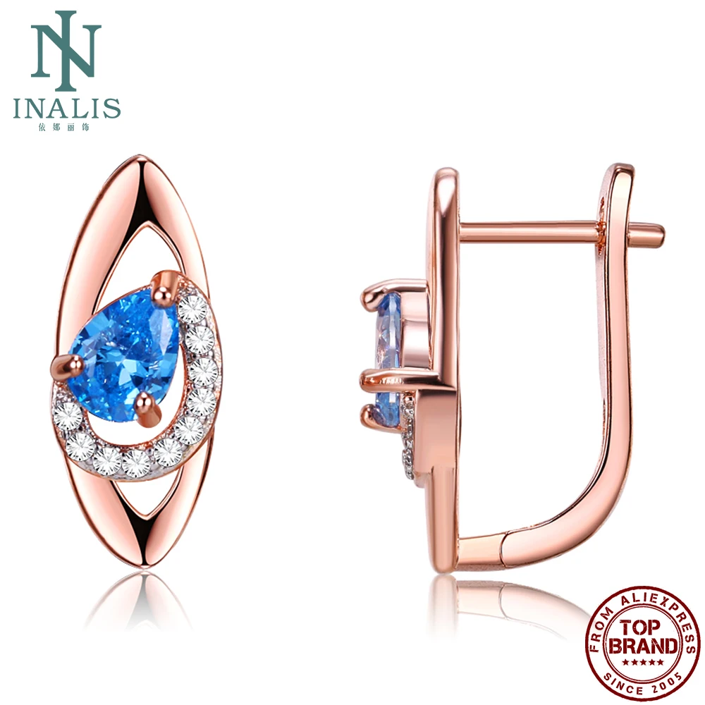 INALIS Romantic Stud Earrings Copper Blue Water Drop Surround Earring For Women Cubic Zirconia Fashion Jewelry Anniversary Gift
INALIS Romantic Stud Earrings Copper Blue Water Drop Surround Earring For Women Cubic Zirconia Fashion Jewelry Anniversary Gift
