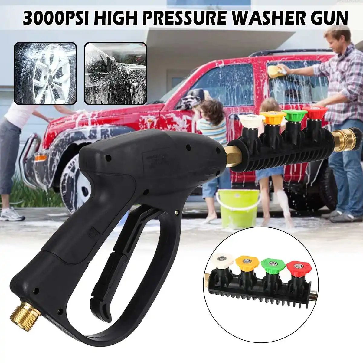 3000PSI High Pressure Car Washer Gun Kit Trigger Portable Handheld Wash Water Gun 1/4 Quick Connector with 5 Nozzles Spray Tips
3000PSI High Pressure Car Washer Gun Kit Trigger Portable Handheld Wash Water Gun 1/4 Quick Connector with 5 Nozzles Spray Tips