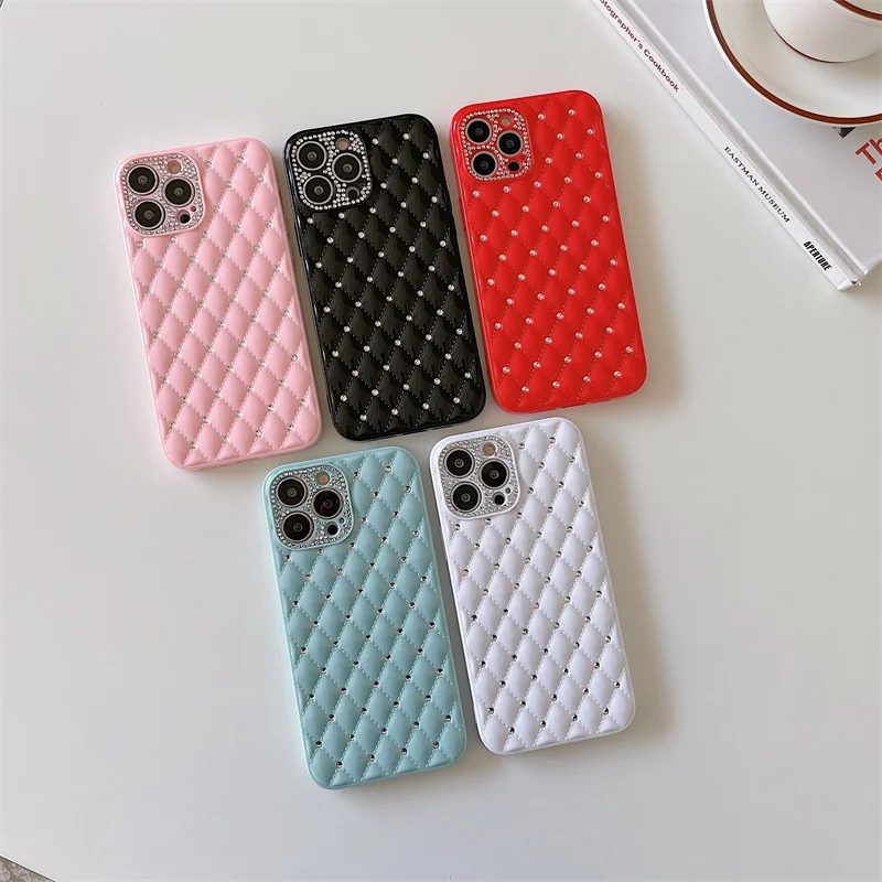 Soft Jewell Lambskin PU Leather Case For iPhone 13 12 11Pro max XR XS Max X 7 8 plus SE2 Square Plaid Cover fashion phone case
Soft Jewell Lambskin PU Leather Case For iPhone 13 12 11Pro max XR XS Max X 7 8 plus SE2 Square Plaid Cover fashion phone case