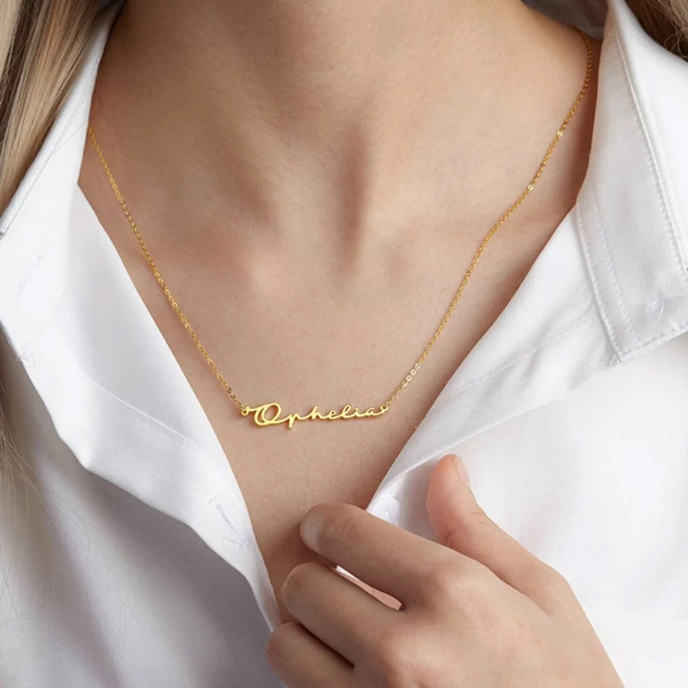 Custom Cursive Name Personalized Charm Women Necklace Chain Stainless Steel Letter Nameplate Necklace Gift Jewelry
Custom Cursive Name Personalized Charm Women Necklace Chain Stainless Steel Letter Nameplate Necklace Gift Jewelry