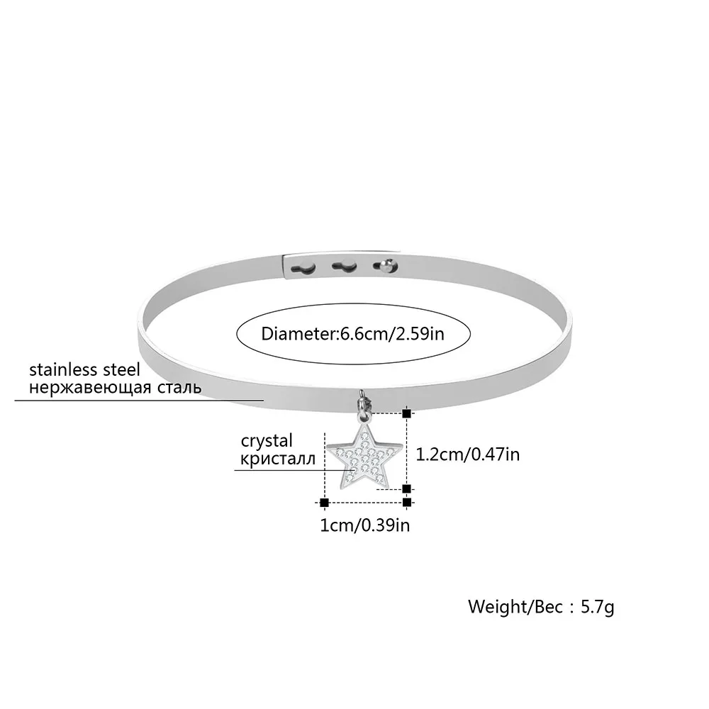 Stainless Steel Simple Bracelets&Bangles For Woman Rose Gold Silvery Clear Crystal Little Star Pendant Bangle Fashion Jewelry
Stainless Steel Simple Bracelets&Bangles For Woman Rose Gold Silvery Clear Crystal Little Star Pendant Bangle Fashion Jewelry