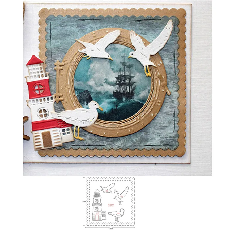 Metal Cutting Dies Cut Mold Lighthouse Seagull Lace Frame Decoration Scrapbook Paper Craft Knife Mould Blade Punch Stencils dies
Metal Cutting Dies Cut Mold Lighthouse Seagull Lace Frame Decoration Scrapbook Paper Craft Knife Mould Blade Punch Stencils dies
