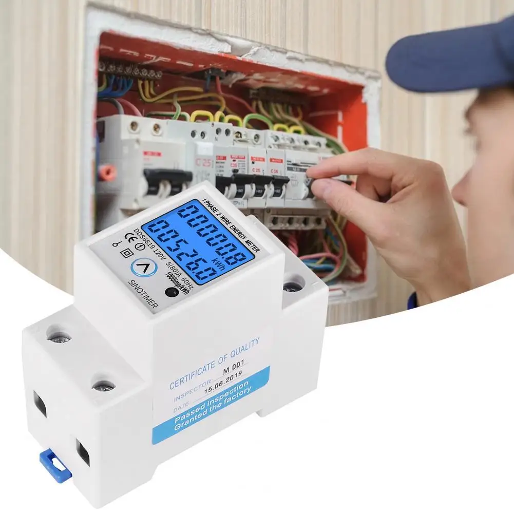 Din Rail Digital Single Phase Reset Zero Energy Meter kWh Voltage Current Power Consumption Meter Wattmeter Electricity 220V AC
Din Rail Digital Single Phase Reset Zero Energy Meter kWh Voltage Current Power Consumption Meter Wattmeter Electricity 220V AC