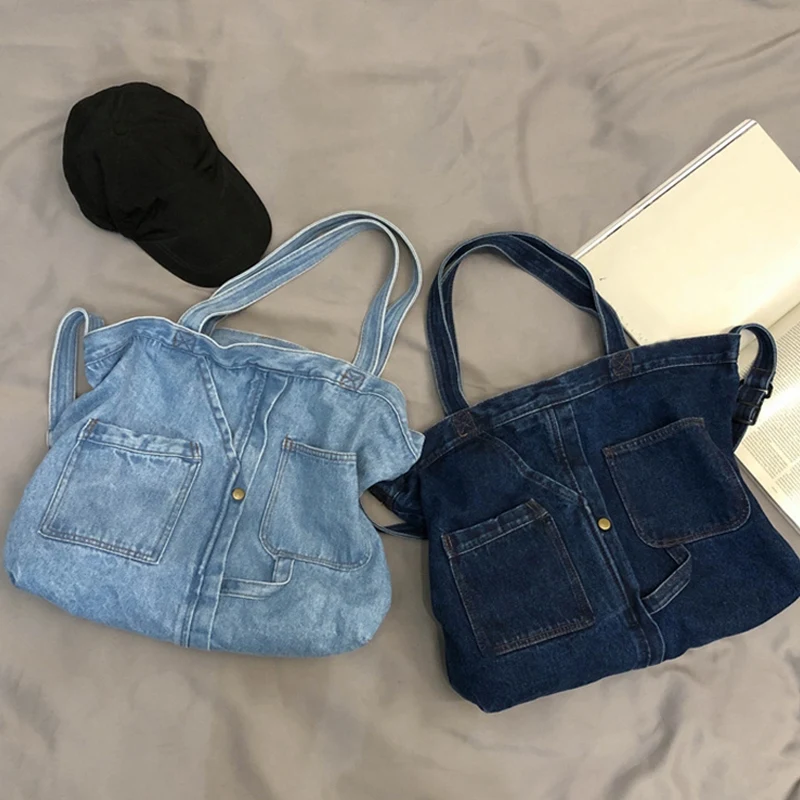 New Net Red Denim Shoulder Messenger Bag Casual Wild Portable Shopping Bag Canvas Tote Female Bag
New Net Red Denim Shoulder Messenger Bag Casual Wild Portable Shopping Bag Canvas Tote Female Bag