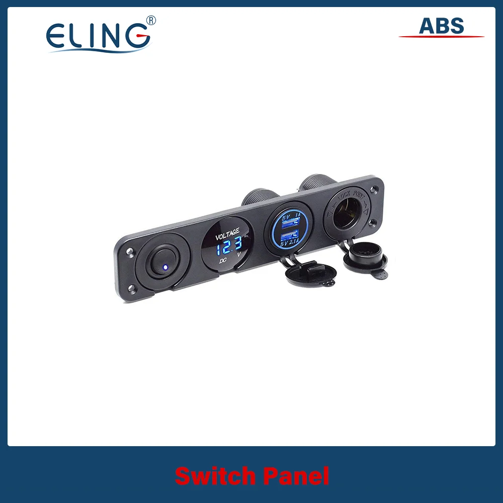 ELING Universal 4 Holes Switch Panel Dual USB Fast Charger+LED Voltmeter+12-24V Power Socket+ON-OFF Switch Car RV Marine Boat
ELING Universal 4 Holes Switch Panel Dual USB Fast Charger+LED Voltmeter+12-24V Power Socket+ON-OFF Switch Car RV Marine Boat