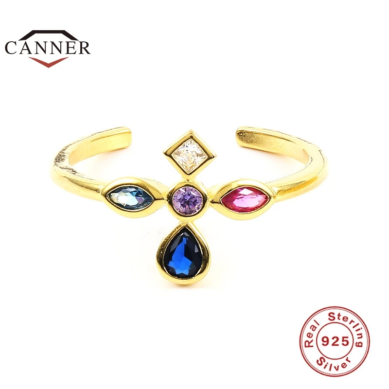CANNER Luxury Open Size Adjustable Gold Color Finger Rings 925 Sterling Silver Zircon Gold Plated Ring for Women Jewelry Gifts
CANNER Luxury Open Size Adjustable Gold Color Finger Rings 925 Sterling Silver Zircon Gold Plated Ring for Women Jewelry Gifts