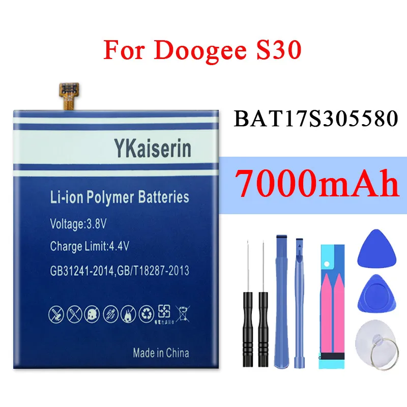 Фото Новый оригинальный YKaiserin 7000 мА/ч BAT17S305580 Батарея Для Doogee S30 мобильный телефон Batteria