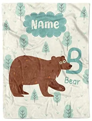 Blankets for Boys and Girls - B is for Bear - Custom Warm Lightweight Fleece Throw Blanket for Kids Toddlers Learning Letters
Blankets for Boys and Girls - B is for Bear - Custom Warm Lightweight Fleece Throw Blanket for Kids Toddlers Learning Letters