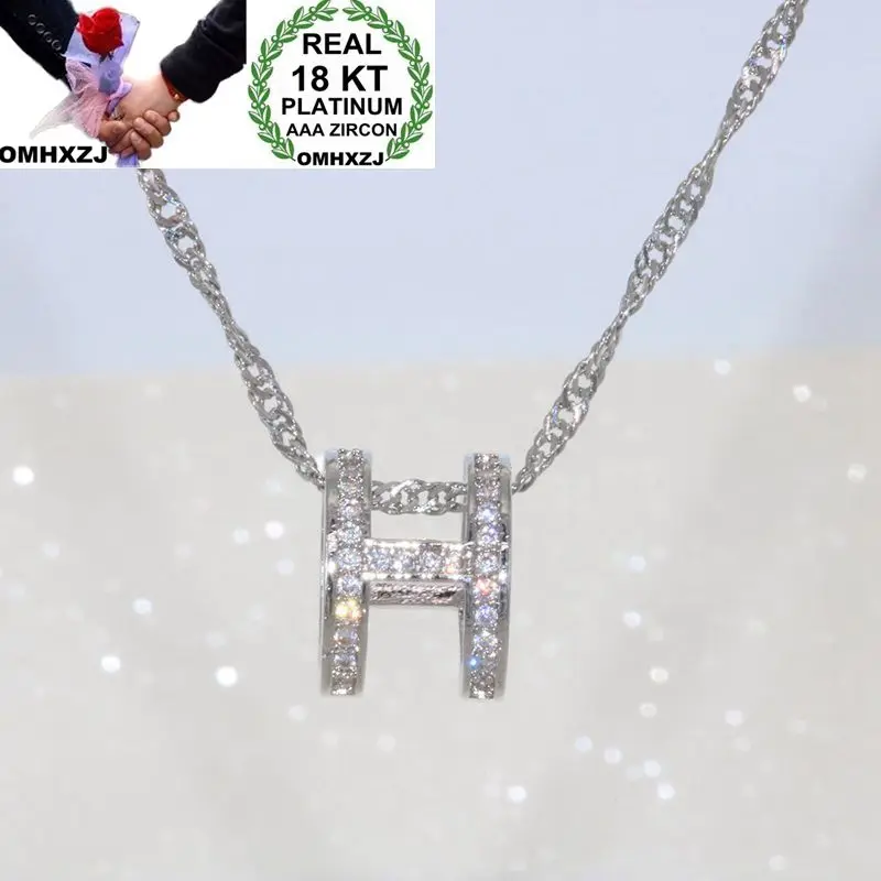 OMHXZJ Wholesale European Fashion Woman Girl Party Wedding Gift H Shape AAA Zircon 18KT White Gold Pendant Necklace NA148
OMHXZJ Wholesale European Fashion Woman Girl Party Wedding Gift H Shape AAA Zircon 18KT White Gold Pendant Necklace NA148