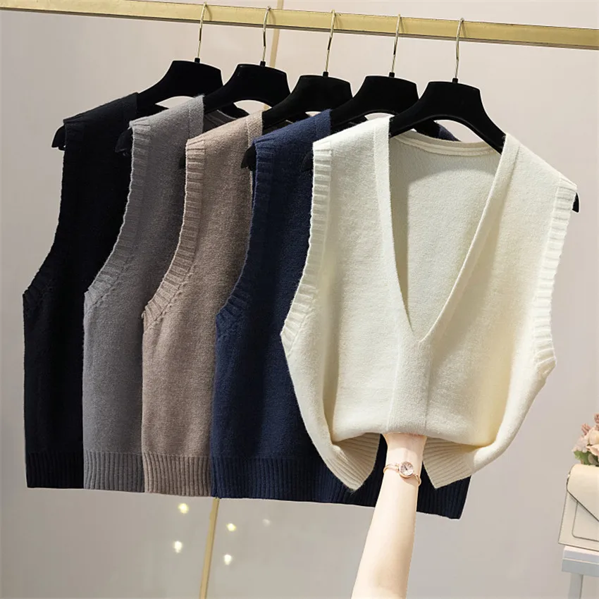 Autumn Winter Knit Vest Women Solid Knitted Sweater Vest Sleeveless Waistcoat Casual Short Outwear Chalecos Para Mujer 
Autumn Winter Knit Vest Women Solid Knitted Sweater Vest Sleeveless Waistcoat Casual Short Outwear Chalecos Para Mujer