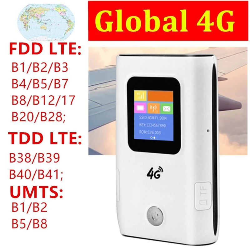 

4G Wi-Fi роутер Mifi 4G LTE карманная Мобильная точка доступа Wi-Fi 5200 мАч Внешний аккумулятор FDD/TDD глобальная Sim-карта