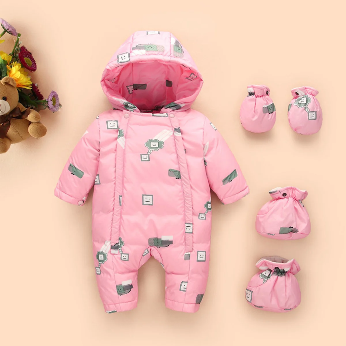 Hooded Cartoon Baby Boys Girls Jumpsuit Baby Romper 2021 Autumn Winter Overall For Children Infant Down Cotton Thickened Clothes
Hooded Cartoon Baby Boys Girls Jumpsuit Baby Romper 2021 Autumn Winter Overall For Children Infant Down Cotton Thickened Clothes