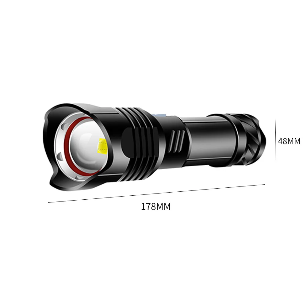 

Portable Waterproof 1800LM LED Flashlights Outdoor Camping Hunting Torch Light USB Rechargeable Zoom Focus Lamp Aluminum alloy