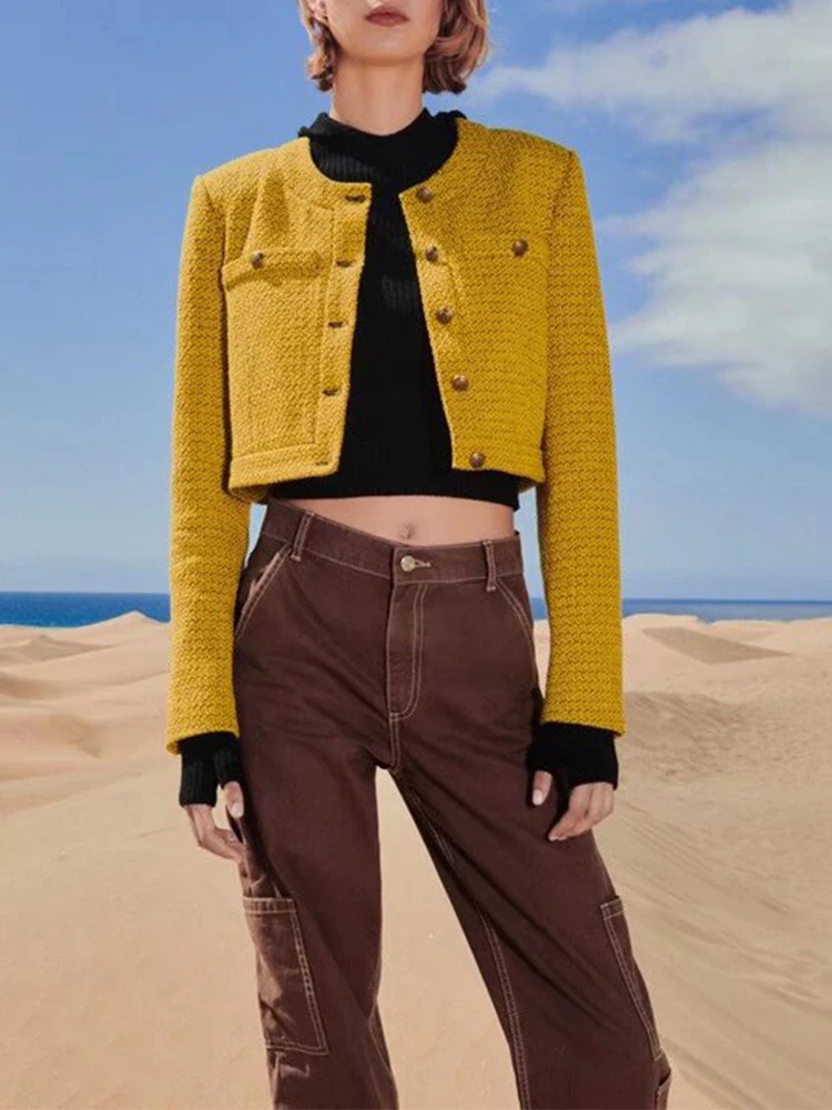 ZA autumn and winter new women's small fragrance style temperament wild commuter round neck long-sleeved textured jacket
ZA autumn and winter new women's small fragrance style temperament wild commuter round neck long-sleeved textured jacket