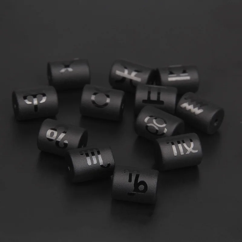 12 Zodiac Beads Charms Matte Black Onyx Constellation Beads Cylinder Pendant For DIY Making Jewelry Findings Bracelets Neckalces
12 Zodiac Beads Charms Matte Black Onyx Constellation Beads Cylinder Pendant For DIY Making Jewelry Findings Bracelets Neckalces