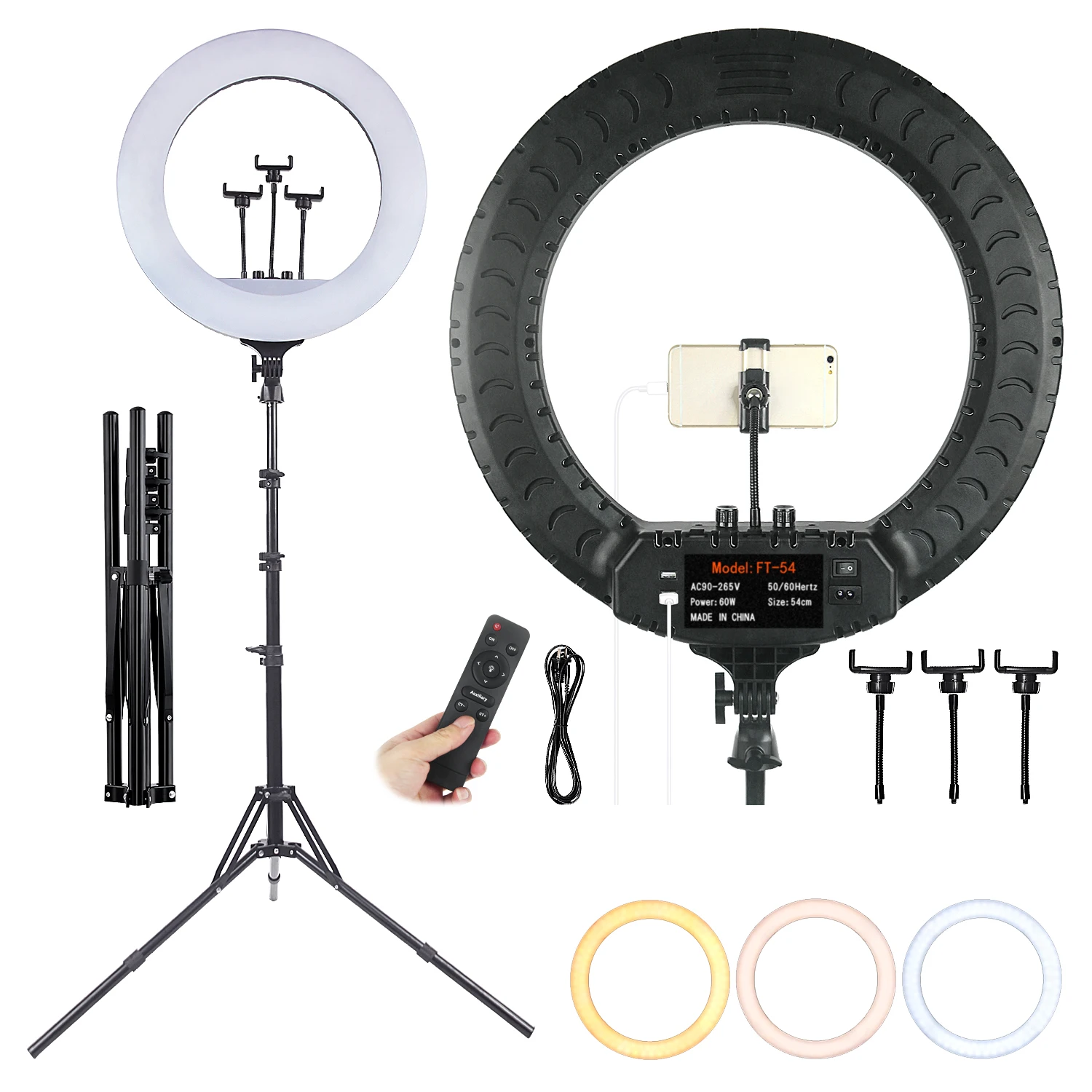 fosoto 21 Inch Photographic lighting 2700-6500K LED Ring Lamp With tripod Remote RingLight For Camera Phone Youtube Makeup
fosoto 21 Inch Photographic lighting 2700-6500K LED Ring Lamp With tripod Remote RingLight For Camera Phone Youtube Makeup