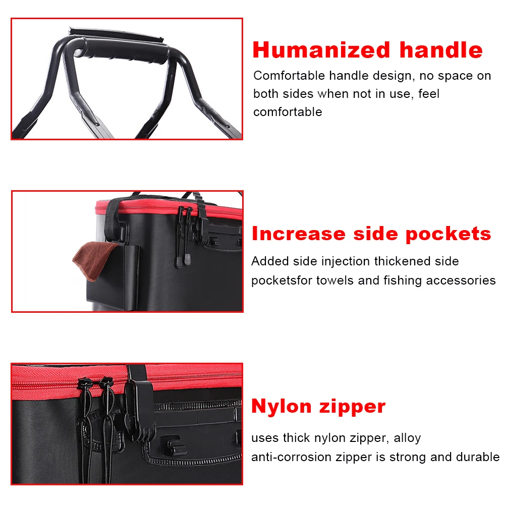 Fishing Bucket Foldable Portable EVA Fishing Bag Multi-Functional Fish Live Lures Bucket Fishing Tackle Storage Bag
Fishing Bucket Foldable Portable EVA Fishing Bag Multi-Functional Fish Live Lures Bucket Fishing Tackle Storage Bag