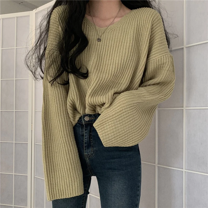 Alien Kitty V-Neck Classic Basic Women Sweater Full Sleeve Minimalistic 2021 Autumn Winter Solid Loose Knitted Sweater Fashion
Alien Kitty V-Neck Classic Basic Women Sweater Full Sleeve Minimalistic 2021 Autumn Winter Solid Loose Knitted Sweater Fashion