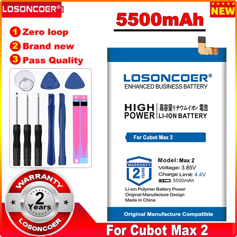 LOSONCOER 0 Cycle 100% New 5500mAh Battery for Cubot Max 2 Batteries + free Tools
LOSONCOER 0 Cycle 100% New 5500mAh Battery for Cubot Max 2 Batteries + free Tools