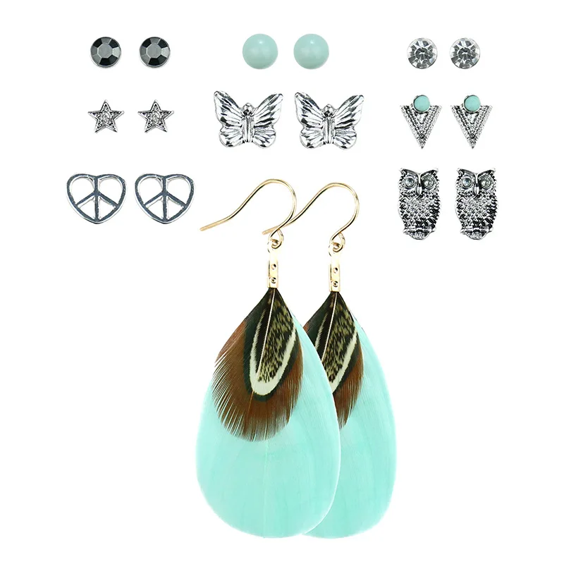 Ear Stud Set Female Korean Version Simple Accessories Feather Earrings Stud for Women Wholesale Korean Earrings Cute Earrings
Ear Stud Set Female Korean Version Simple Accessories Feather Earrings Stud for Women Wholesale Korean Earrings Cute Earrings