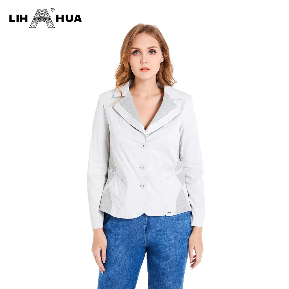 LIH HUA Women's Plus Size Coat Autumn Cotton long-sleeved Jacket Lapel Single-breasted Loose Casual Coat
LIH HUA Women's Plus Size Coat Autumn Cotton long-sleeved Jacket Lapel Single-breasted Loose Casual Coat