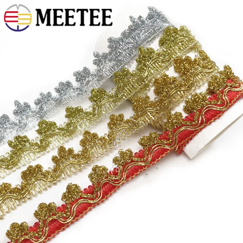 10Meters Meetee 2CM Gold Silver Line Lace Trim Retro Unilateral Ribbon DIY Sewing Clothing Skirt Hometextile Decoration Material
10Meters Meetee 2CM Gold Silver Line Lace Trim Retro Unilateral Ribbon DIY Sewing Clothing Skirt Hometextile Decoration Material