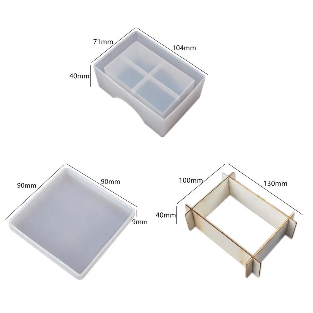 DIY Square Coaster Silicone Mold DIY Epoxy Resin Coaster Storage Box Mirror Mould Handmade Crystal Casting Molds
DIY Square Coaster Silicone Mold DIY Epoxy Resin Coaster Storage Box Mirror Mould Handmade Crystal Casting Molds