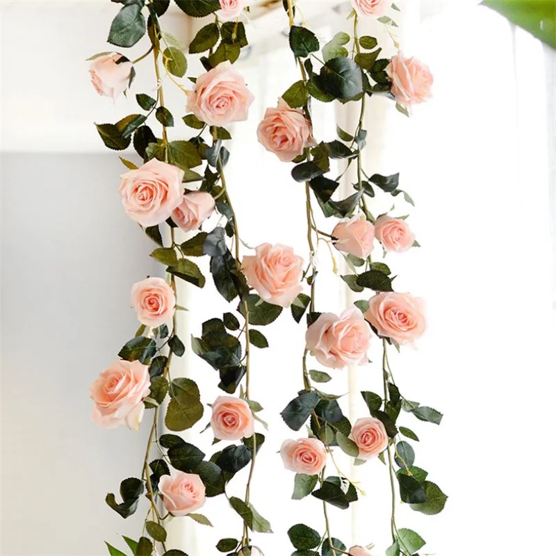 

1,8 м роза искусственный цветок висячие поддельные розы лоза растения листья гирлянда Цветы свадебное украшение домашний декор Флорес искус...